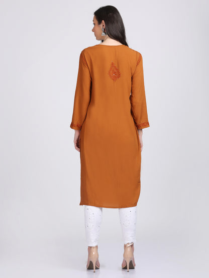 Elegant Mukaish Work Chikankari Straight Kurta on Soft & Breezy Fabric
