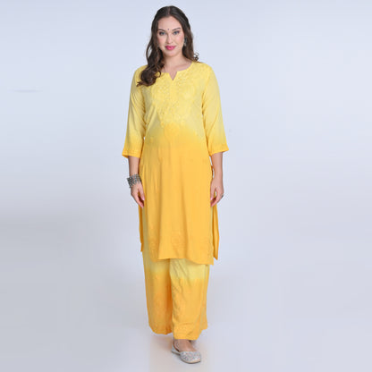 Chikankari Ryon Cotton Ombre Dyed 3pc Suit in 7 Beautiful Colors